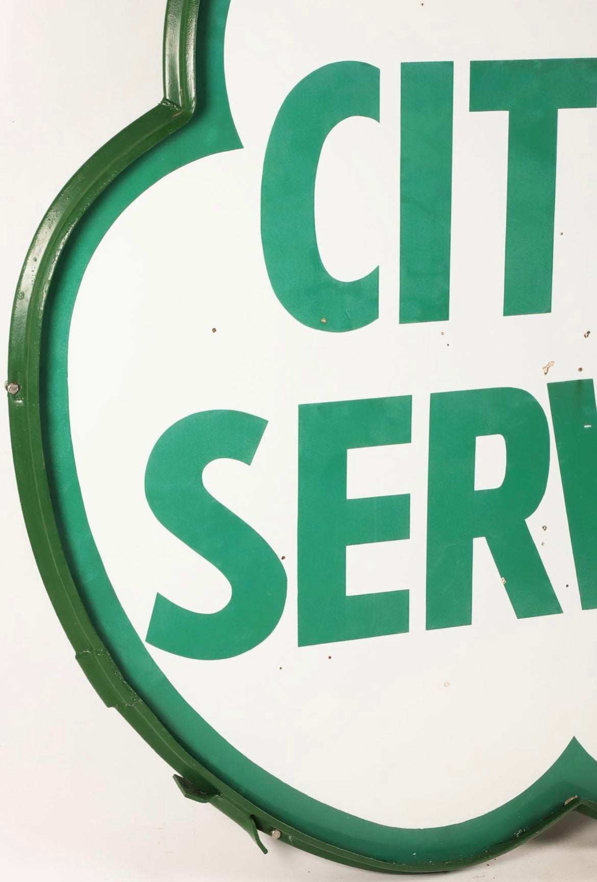 Rare 1940s Cities Service Shamrock Gasoline Dealer 6' Sign