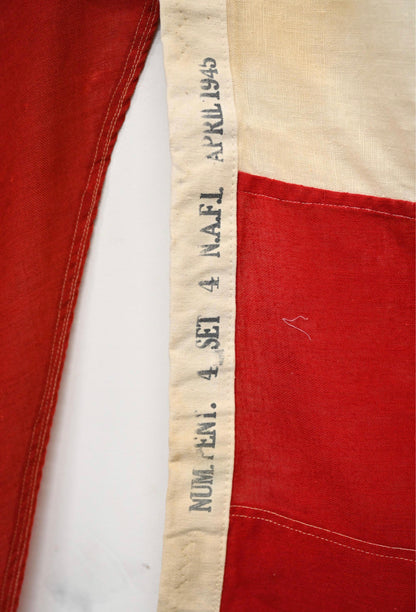 1945 Nautical Signal Flag ICS Pennant 4, dated April 1945