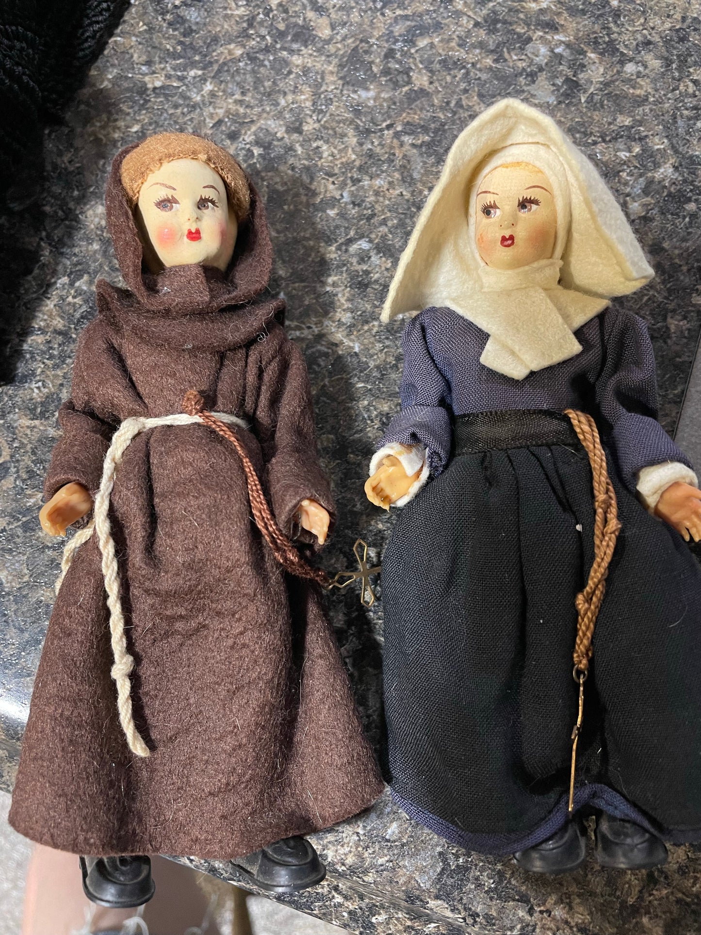 Pair of Italian Monk Friar & Nun