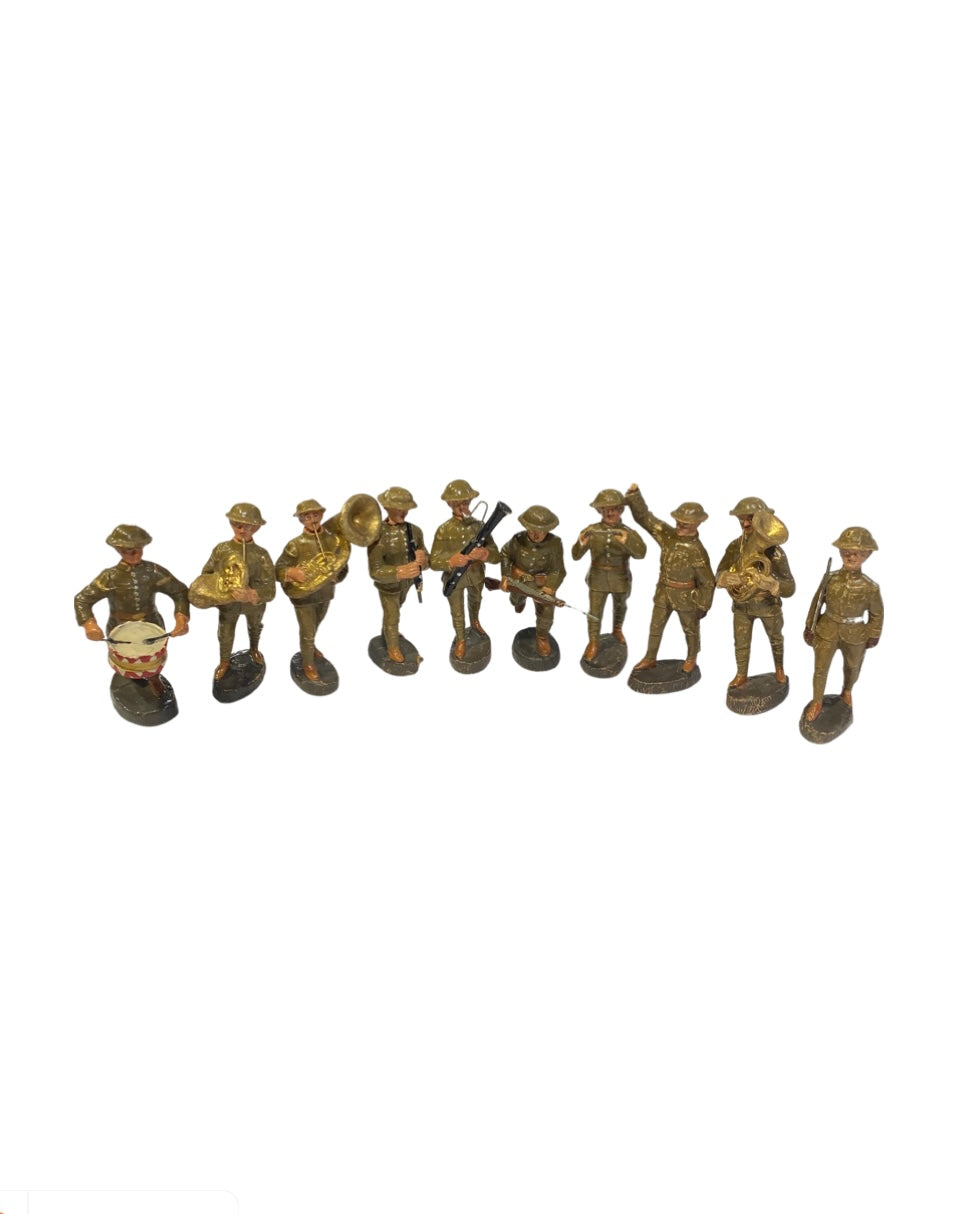 WWI Hand Painted Elastolin Figures, 10 in set