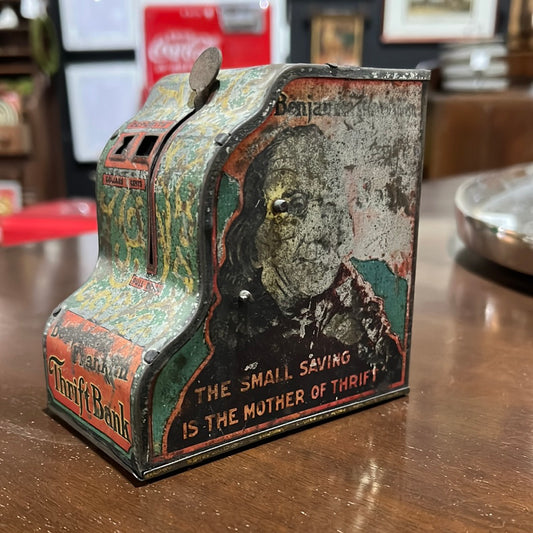 Vintage Ben Franklin Tin Bank