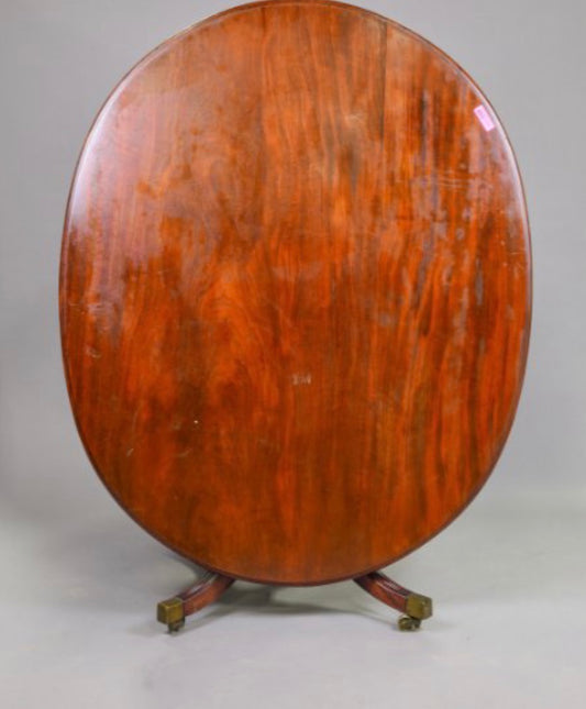 English Mahogany Large Tilt Top Oval Table