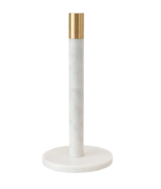 Marble Towel Holder with Brass Top